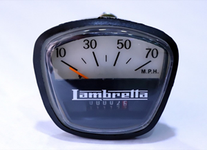 Lambretta LD 100 Kmph Speedometer Tachometer Contachilometri Round S2u 